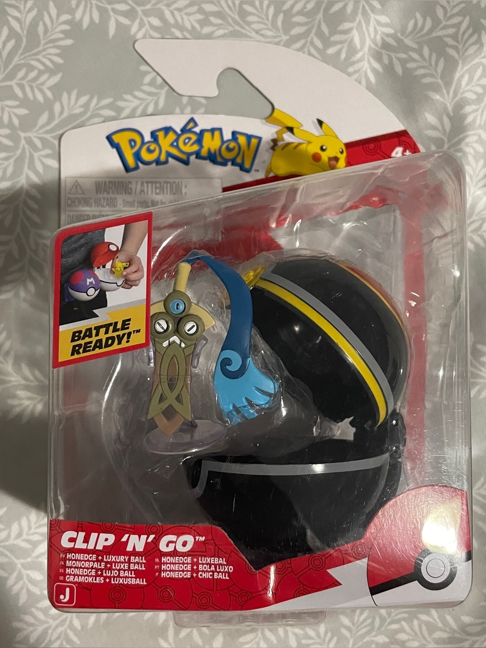 Brand New Jazwares Pokemon Clip and Go Honedge Luxery Ball Toy Collector Gift